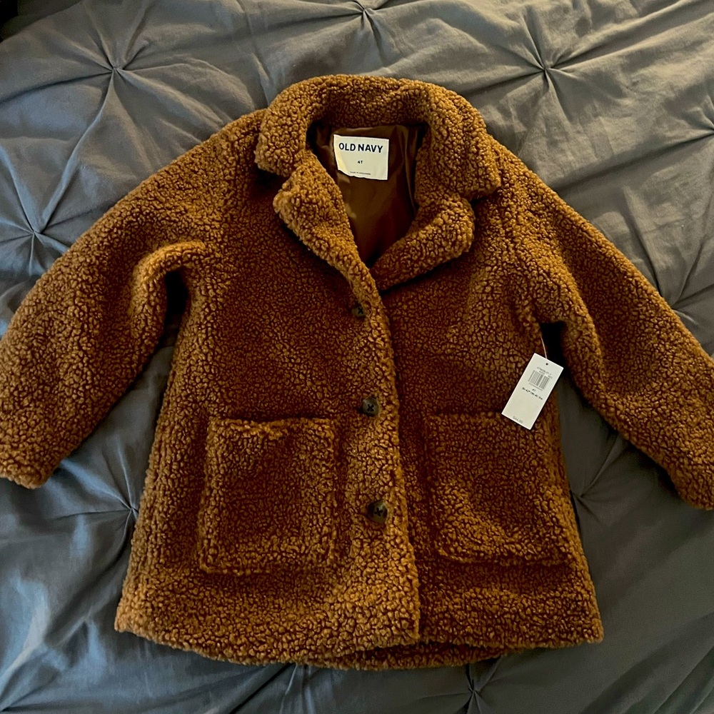 Old Navy Toddler (size 4) Brown Sherpa Coat - New With Tags!